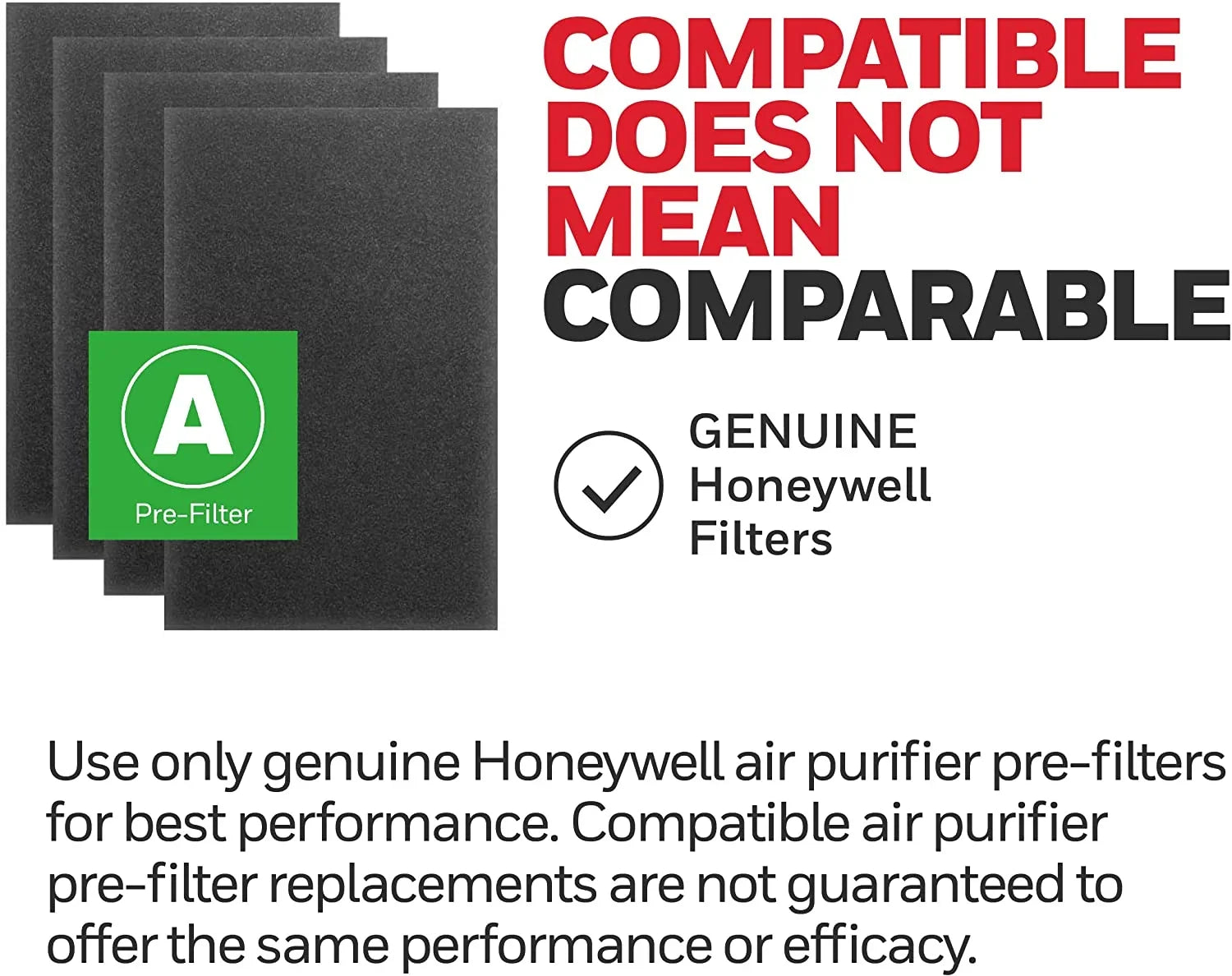 Honeywell HRF-A300 Pre-Cut Carbon Pre-filter for Air Purifiers HPA5300 & HPA300; 4-Pk. - Quantity 12
