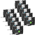 GREENCYCLE 10PK Compatible for Brother P-touch Black on White Flexible ID Cable Wire Label Tape 12mm 8m TZ TZe TZe-FX231 TZ-FX231 TZe-231 TZ-231 use in PT-D210 H110 H100 D400 D600 Label Maker