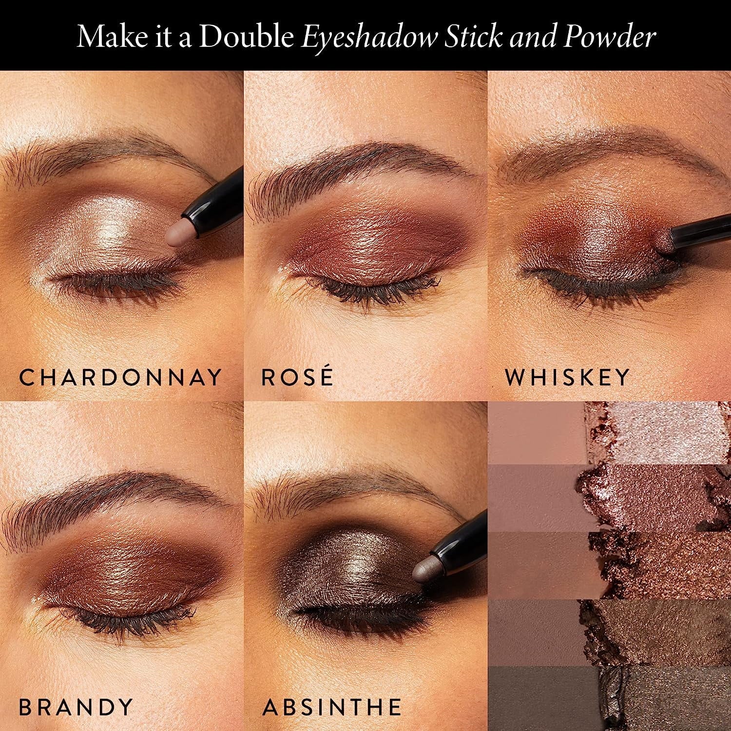 LAURA GELLER NEW YORK Make It A Double Dual-Ended Eyeshadow - Absinthe - Cream Eyeshadow Stick + Matching Powder Eyeshadow - Crease-Proof and Smudge-Proof