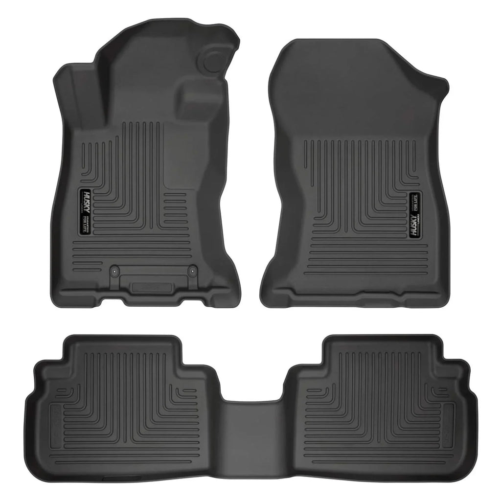 Husky by RealTruck Weatherbeater Front Seat & 2nd Row Floor Mats for Subaru Forester; Specific; HL-95891