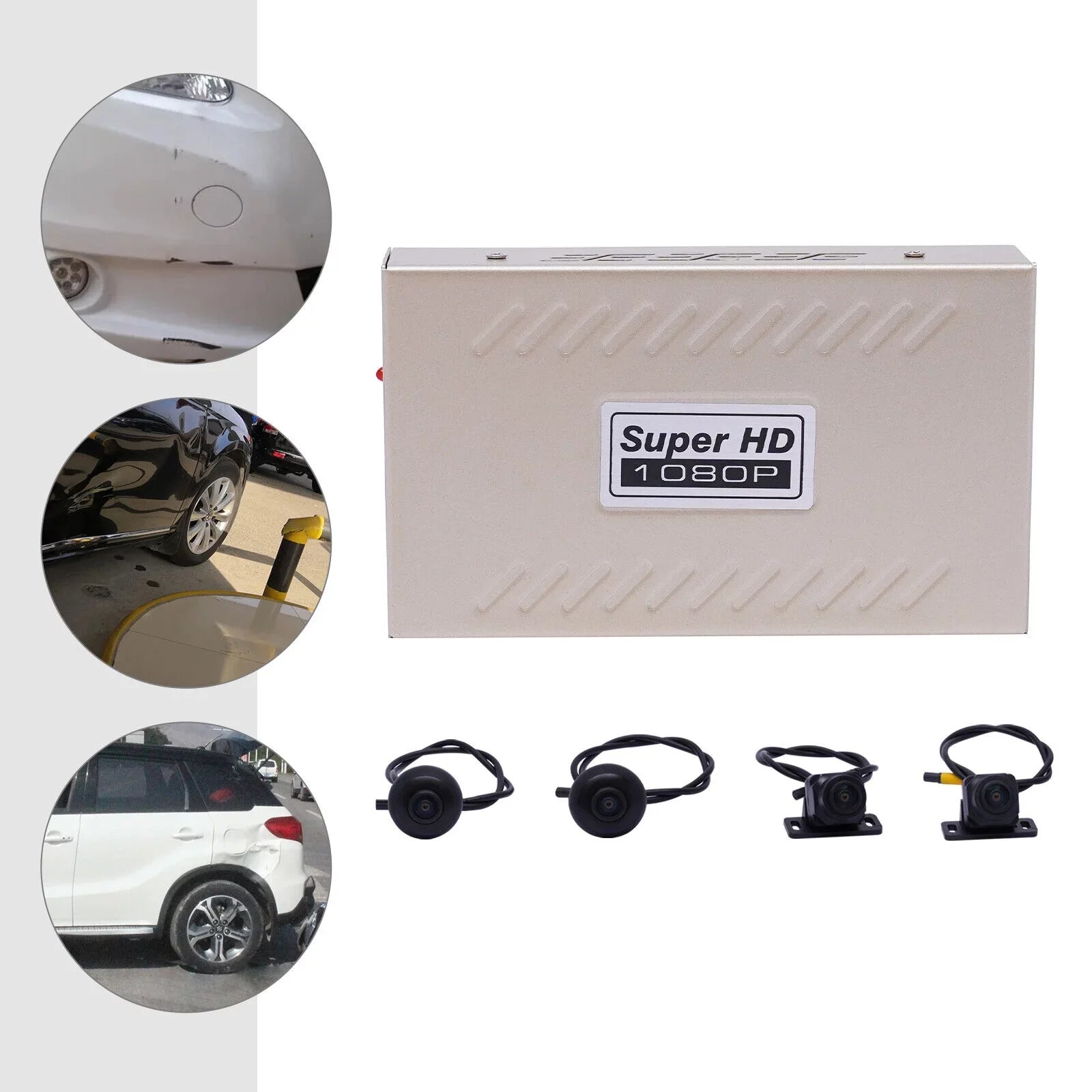 ZhdnBhnos 360° Bird View Panoramic System Rear View 4-Camera Kit 1080P Car DVR Recording Night Vision Recorder
