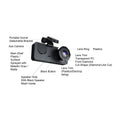 Dazzduo Support Dashcam Motion 1080 P DVR Driving Camera Dash Recording DOYING Screen 1080 2 Camera-B Loop & 1080 2 XIXIAN Detection One-Key 2 cm Night-Vision ; Rear Front Recorder Lock HUIOP Inside