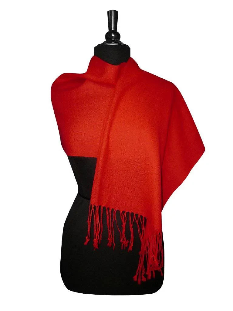 Biagio 100% Wool Pashmina Solid Scarf RED Color Womens Shawl Wrap Scarves