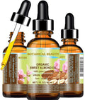 Botanical Beauty Organic Sweet Almond Oil 100% Pure/Virgin/Unrefined Cold Pressed Carrier Oil. 2 Oz-60 Ml. For Face; Hair And Body.