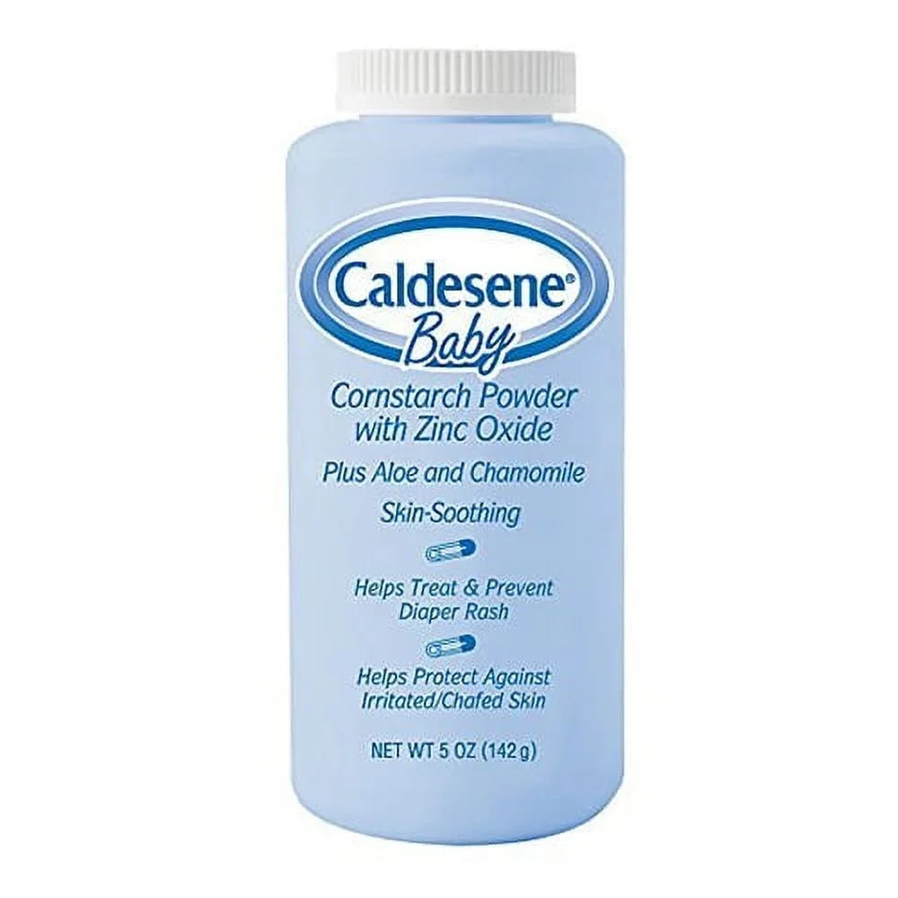 Caldesene Baby Cornstarch Powder With Zinc Oxide To Prevent Diaper Rash - 5 Oz; 3 Pack