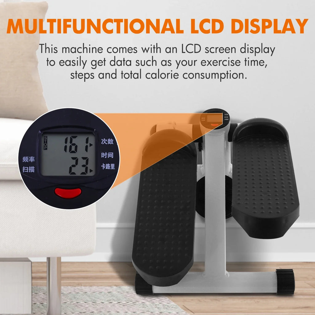 Stepper for Exercise; Stair Stepper Cardio Equipment with Resistance Bands; Mini Stepper Adjustable Stride Height Gray