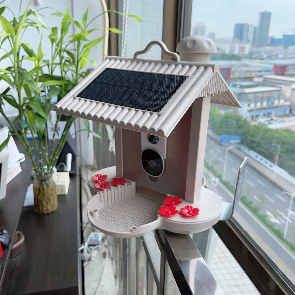 WIFI Smart Bird Feeder Camera 1080P Auto Capture Bird Video and Motion Detection Real-time Notification AI Identify Bird Species IP65 Fluidproof 128G TF Cards