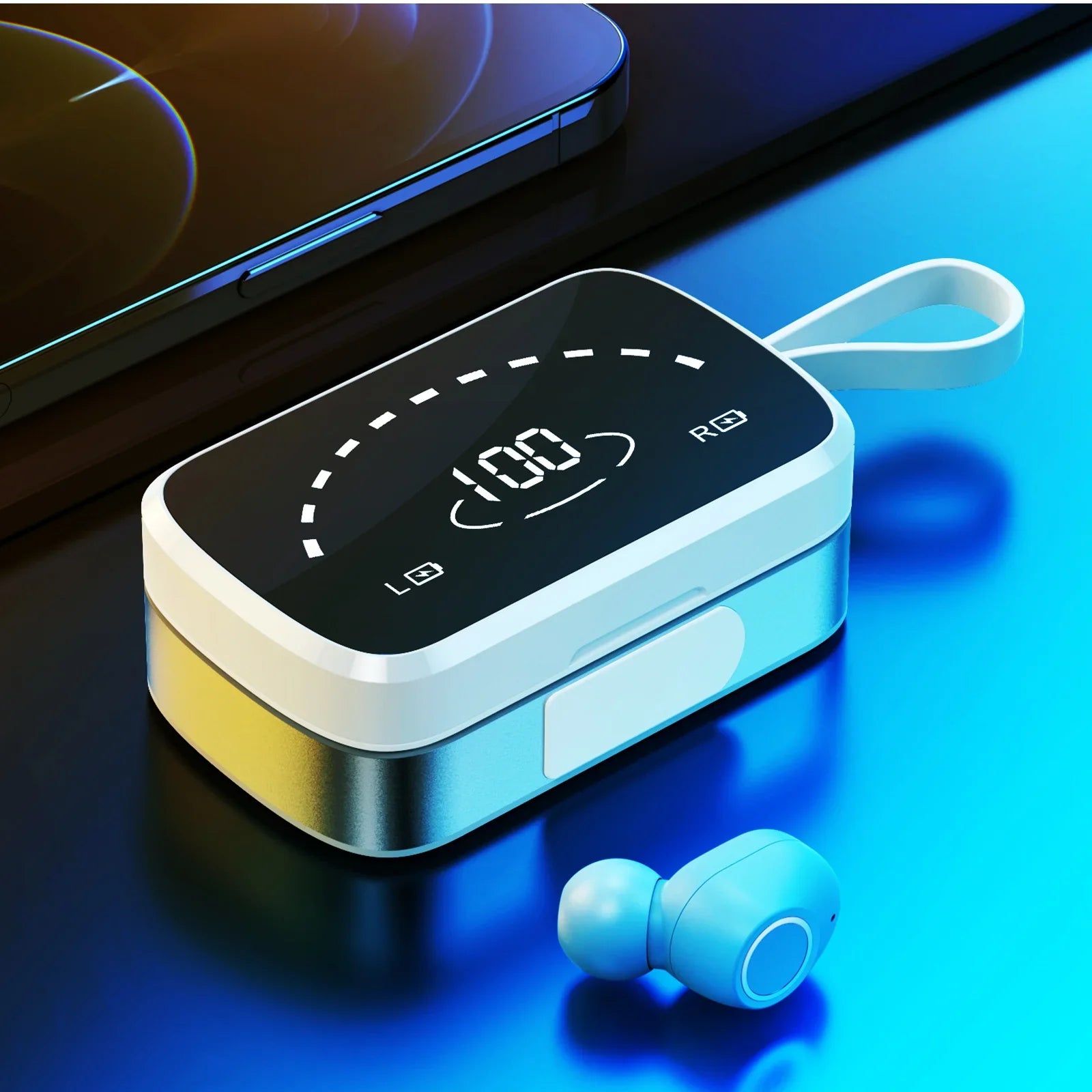 K2 Wireless Earbuds Bluetooth Sport Headphones Premium Fidelity Sound Quality Charging Case Digital LED Intelligence Display Earphones Built-in Mic Headset for Allview X3 Soul Pro