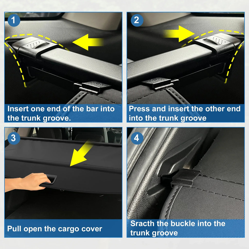 Unique Bargains Retractable Cargo Cover for Jeep Grand Cherokee 2022-2023 Rear Trunk Shielding Shade Black