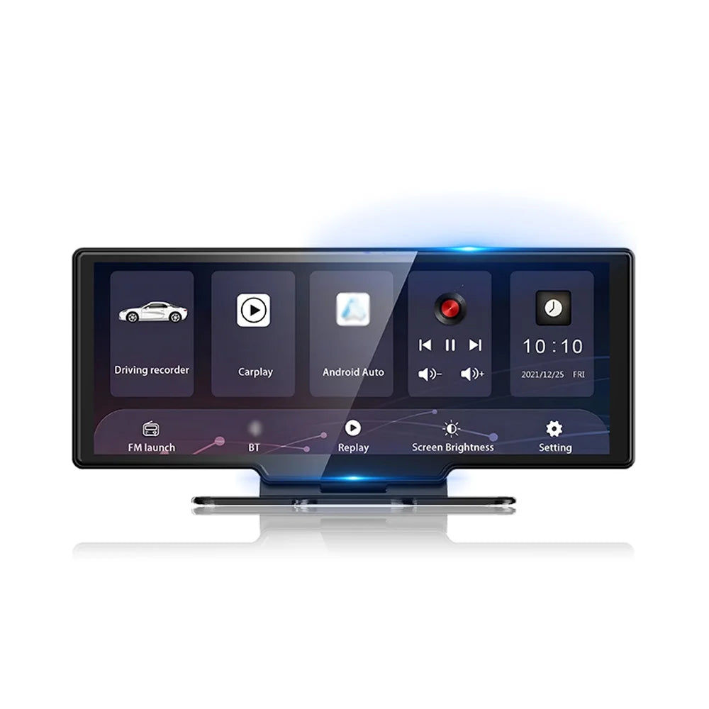 Eccomum 4K DVR Dash Camera Front & Rear Driving Recorder with 10.26 cm Touchscreen for Carplay Android Auto Built-in WiFi Support G-Sensor Parking Monitor Loop Recording Hands-Free Calling