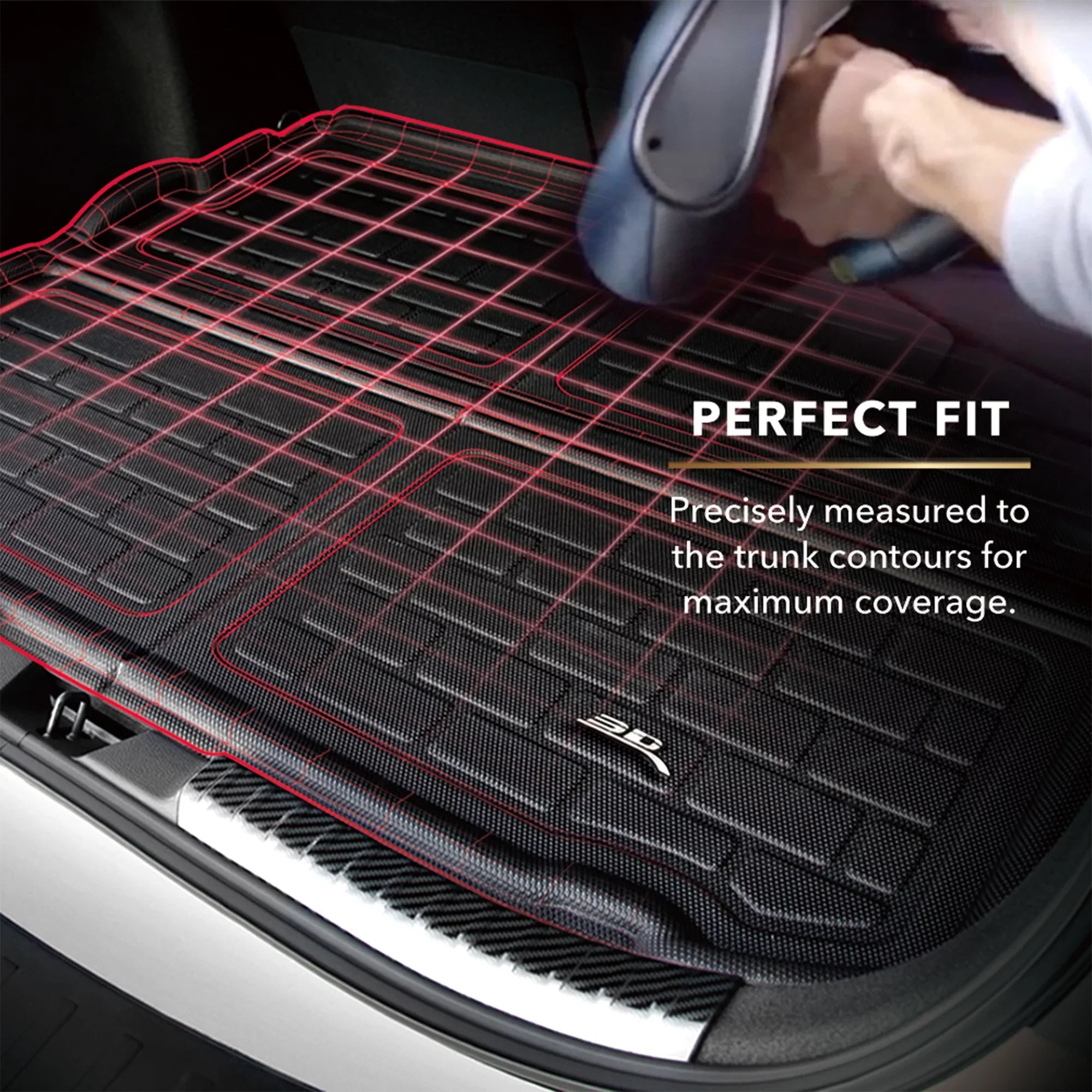 3D MAXpider KAGU Cargo Liner (BLACK) compatible with AUDI Q7 (4M)/SQ7 (4M) 2017-2024 - Cargo Liner
