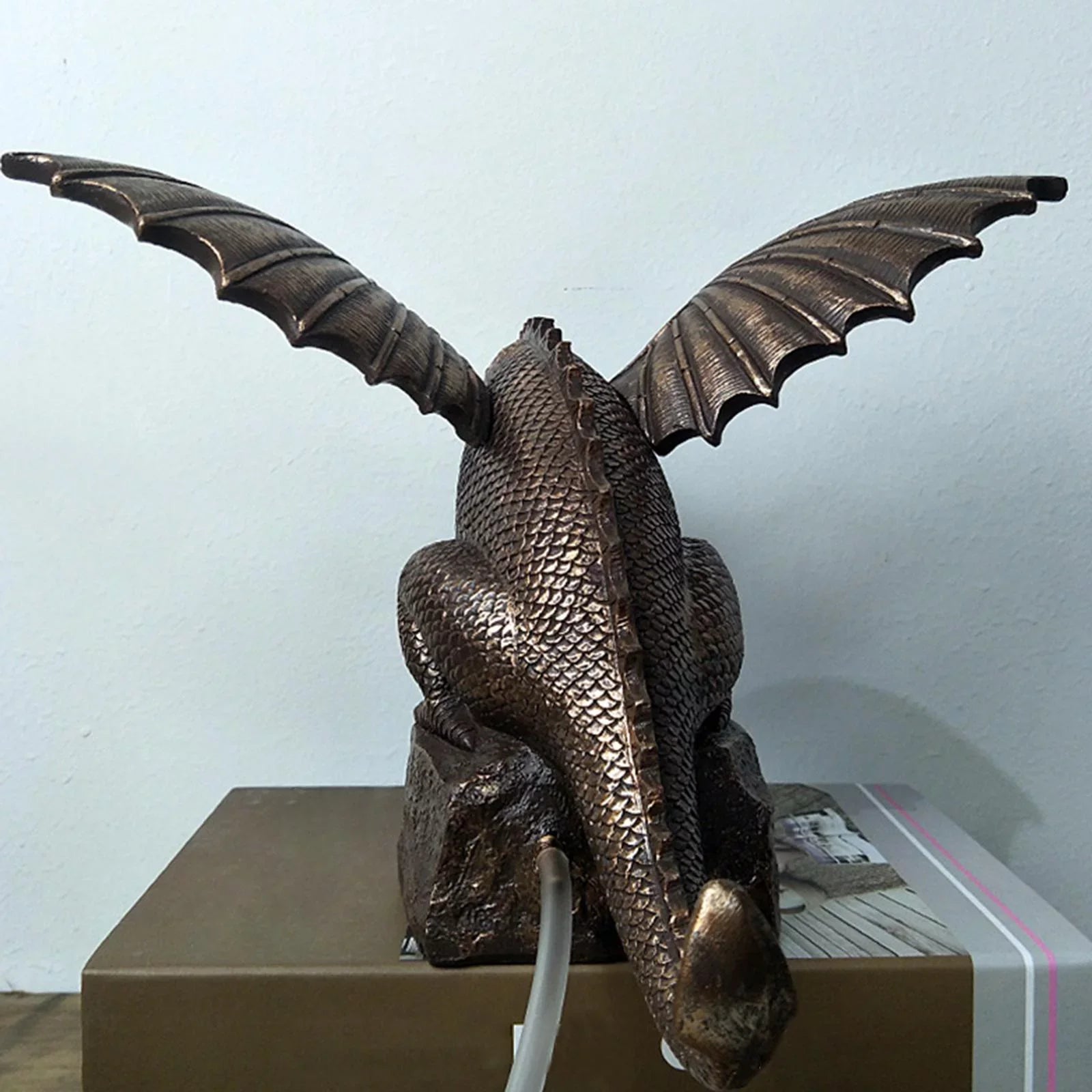Creative fountain Dragon Statue Decorative Outdoor Sculpture; Dragon Shape Liquidscape Decoration Garden Decor Sculpture