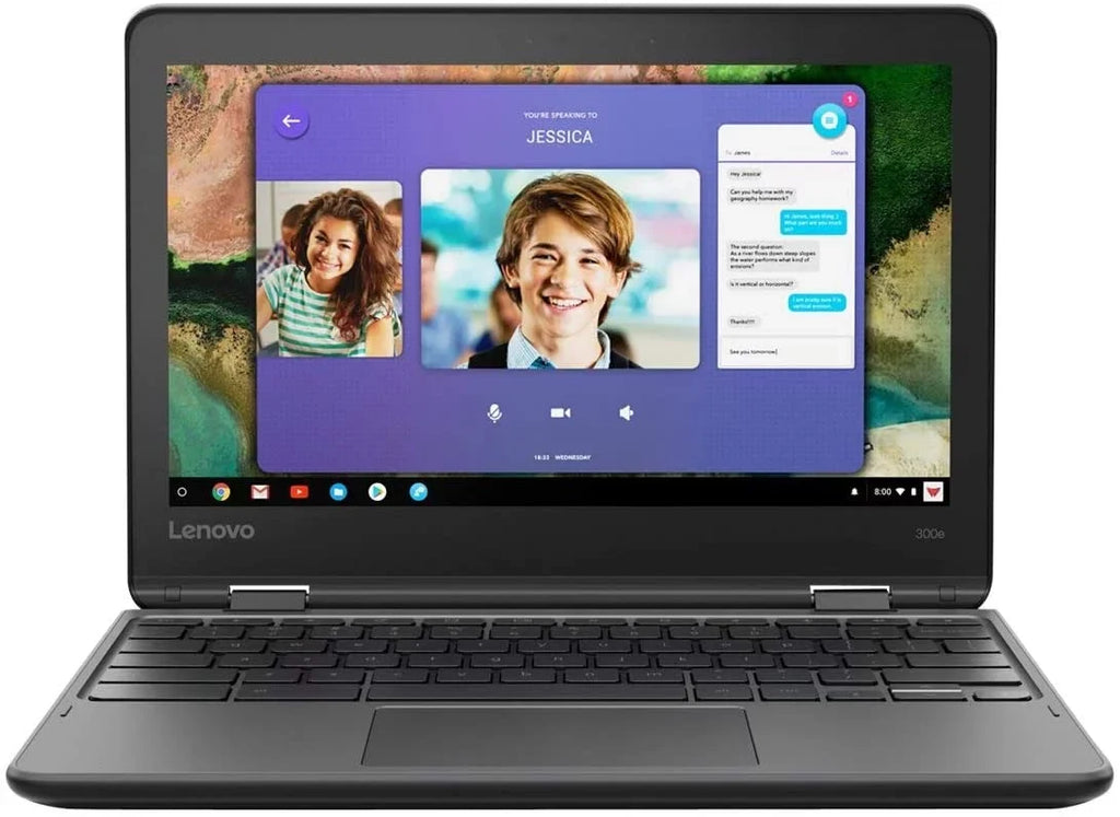 Pre-Owned Lenovo 300e Chromebook; MediaTek MTK 8173C Quad Core; 4GB RAM; 32GB eMMC; 11.6 inches HD; Webcam; Chrome OS (Fair)