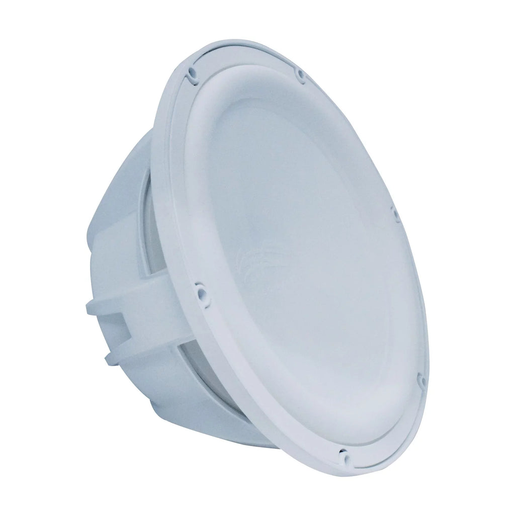 Wet Sounds Revo 12" Subwoofer; Grill; & RGB LED Ring - White Subwoofer & Silver XS Grill - 2 Ohm