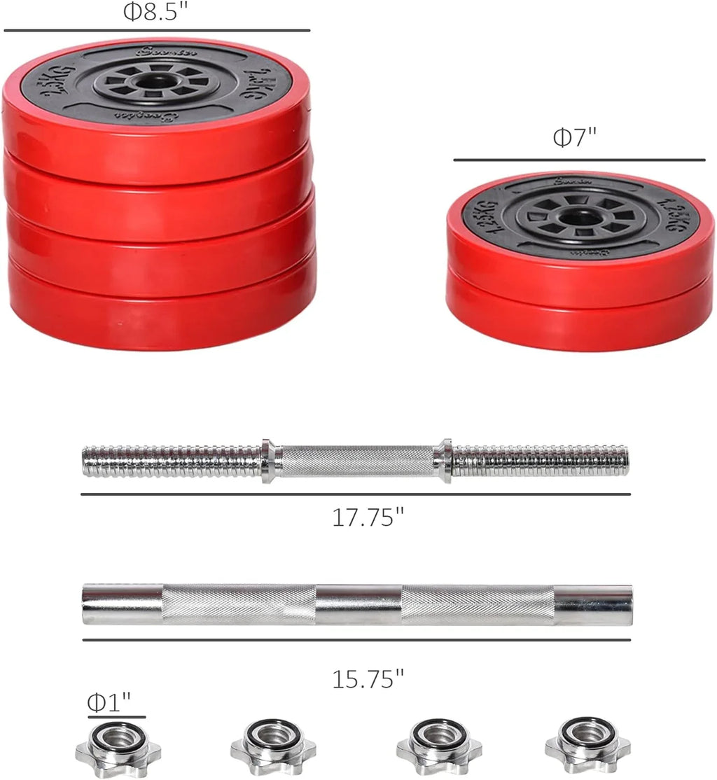 Soozier Adjustable Dumbbell Set; Convertible to Barbell Weight Set for Home Gym Women and Men Weight Lifting Training