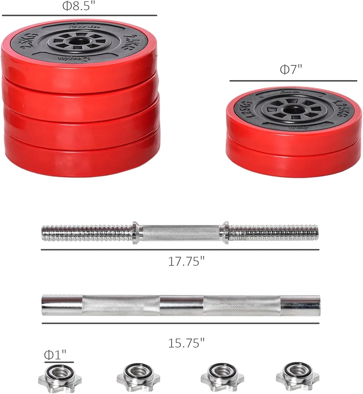 Soozier Adjustable Dumbbell Set; Convertible to Barbell Weight Set for Home Gym Women and Men Weight Lifting Training