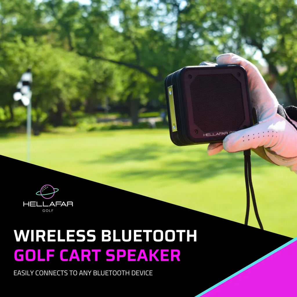 Hellafar Golf Speaker - Golf Cart Bluetooth Speaker; Magnetic Mounting System; IPX7 Liquidproof; Black