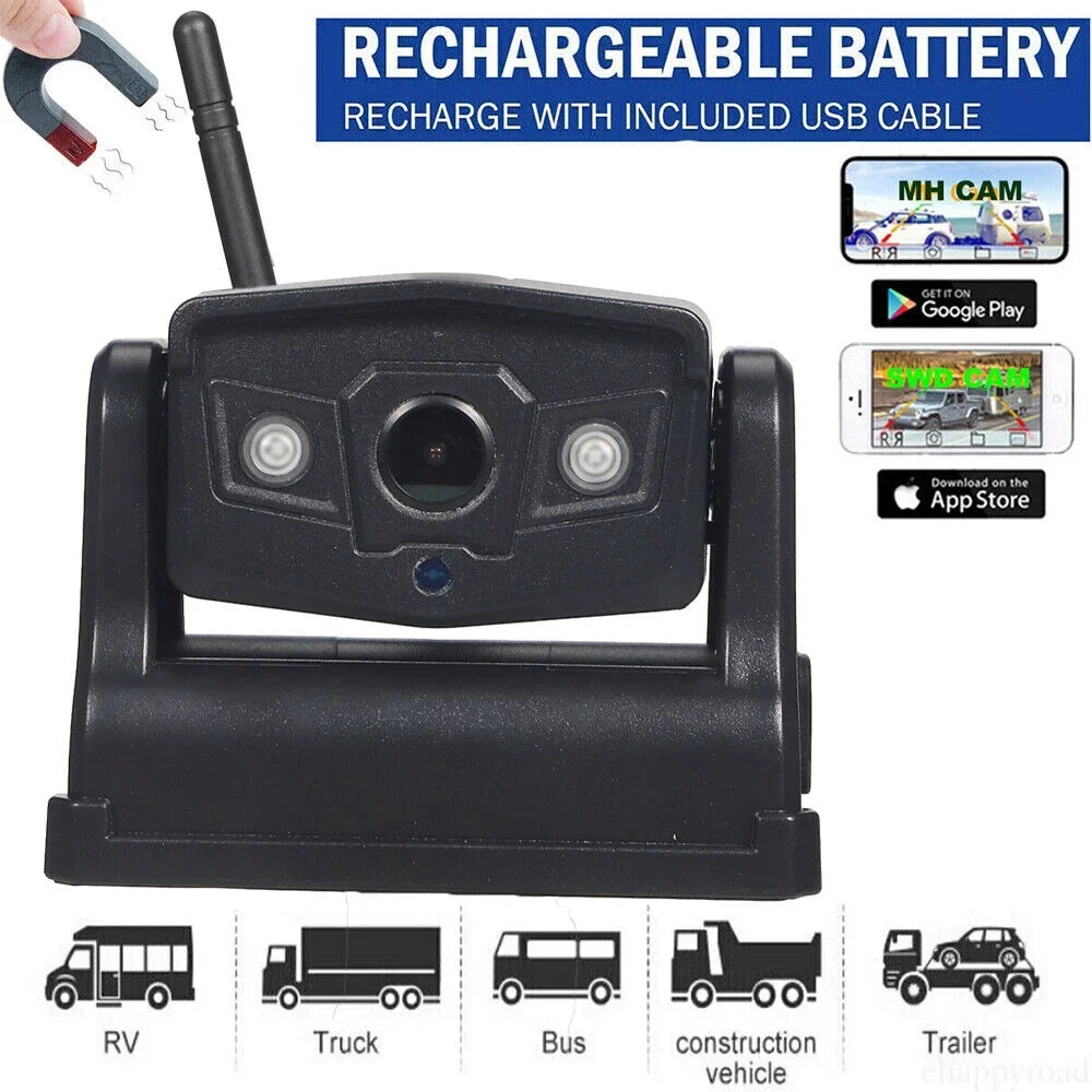 JahyShow Magnetic WiFi Wireless Backup Camera; Powerful 9600mAh Battery; Ideal for Front/Rear View
