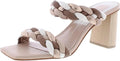 Dolce Vita Paily Natural Multi Stella Braided Straps Slip On Heeled Sandals (Natural Multi Stella; 12)
