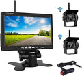 Bileeko RV Backup Camera and Monitor Kit 7 inch LCD Monitor 2 Wireless Rear View Camera for Bus SUV Trucks Trailers