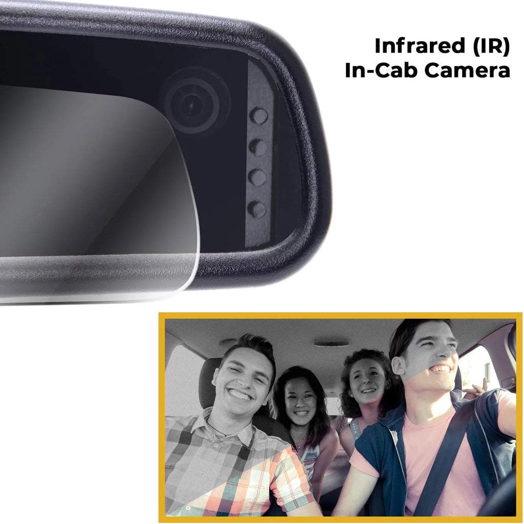 Master Tailgaters Universal 4" LCD Rear View Mirror with Dual Camera HD DVR Dash Cam + Backup Camera - Universal Fit for Enhanced Vehicle Security and Safety