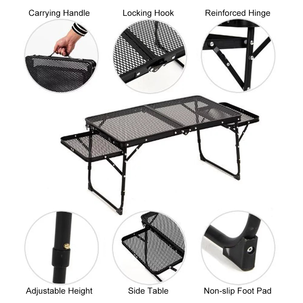 OWSOO Folding Table; Compact and Portable; Essential for Picnics and Camping; Food Prep Station