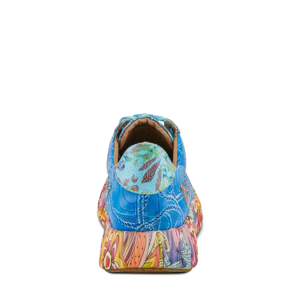 Spring Step L'Artiste Women's CAFFEY Multicolored Fashion Sneakers | Unique Energetic Patterns Blue Multi EU 39 / US 8.5