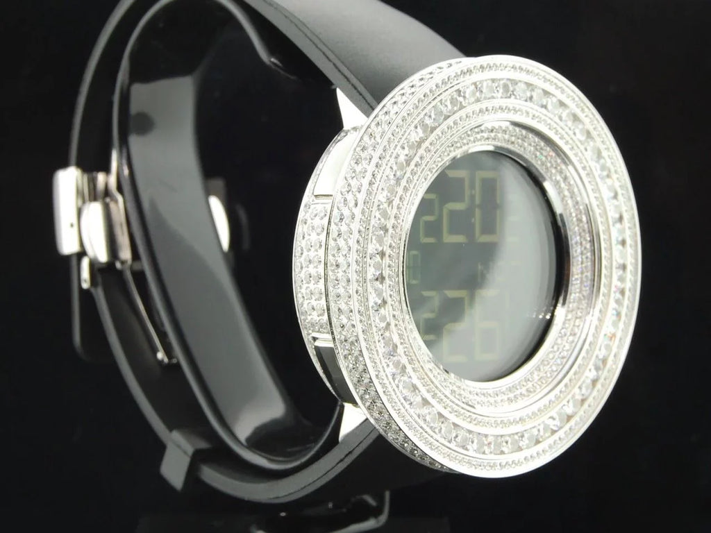 Mens Techno Com KC Joe Rodeo JoJino 15 ct Custom White Simulated Diamond Watch