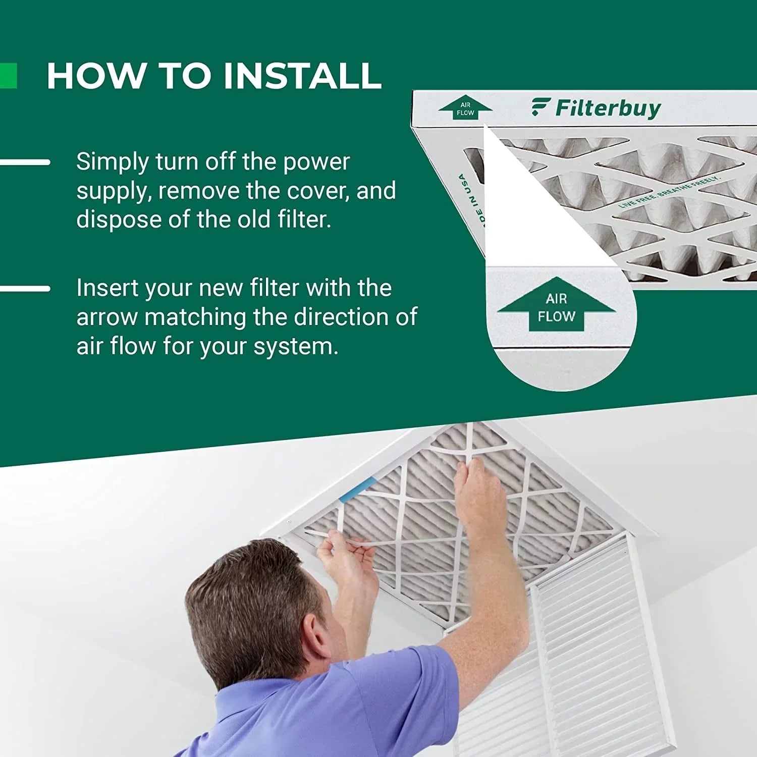 Filterbuy 14x20x1 MERV 11 Pleated HVAC AC Furnace Air Filters (4-Pack)
