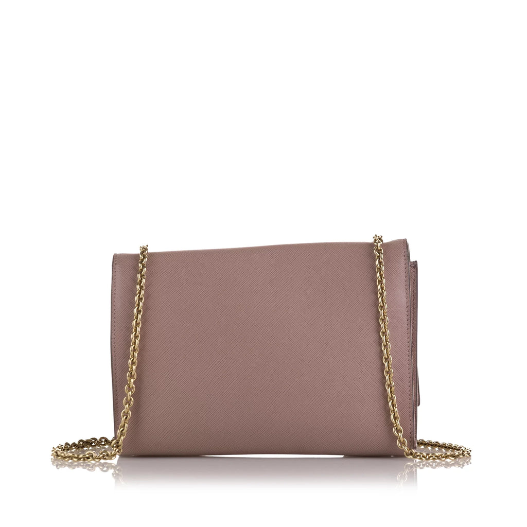 Pre-Owned Authenticated Ferragamo Small Vara Ginny Crossbody Calf Leather Pink Crossbody Bag Unisex (Good)
