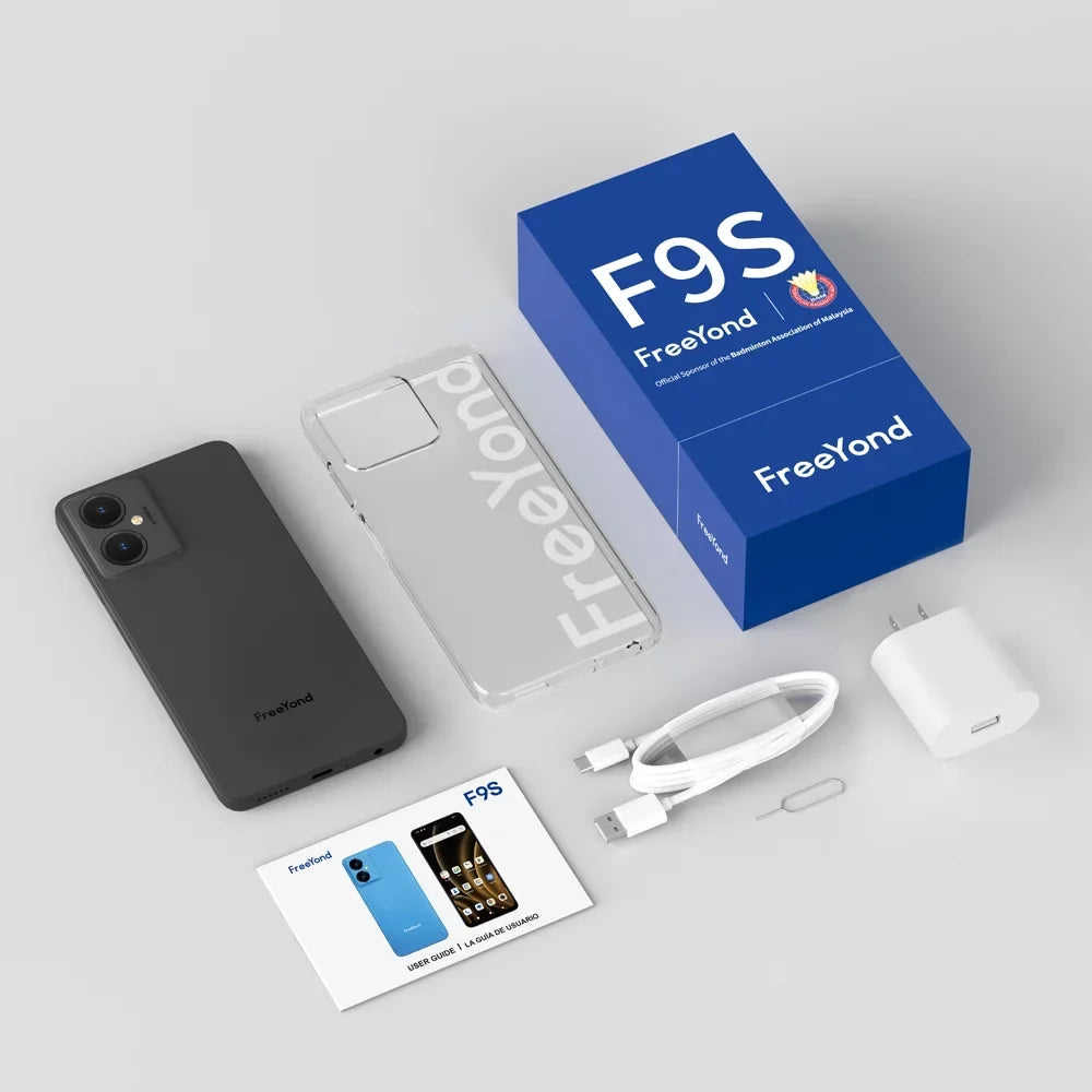 FreeYond F9S Unlocked Smart Phones; 2GB RAM & 64GB ROM Up To 4GB Extended RAM And 2TB ROM for Android 13 Phone; 4G Dual SIM; 3-Card Slots; 5000mAh; 6.6-millimeter SIM-Free & Unlocked Mobile Phones; Face ID;
