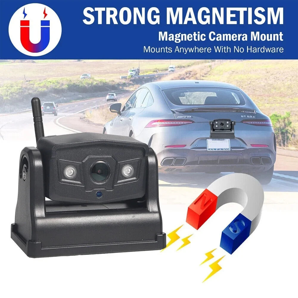 JahyShow Magnetic WiFi Wireless Backup Camera; Powerful 9600mAh Battery; Ideal for Front/Rear View