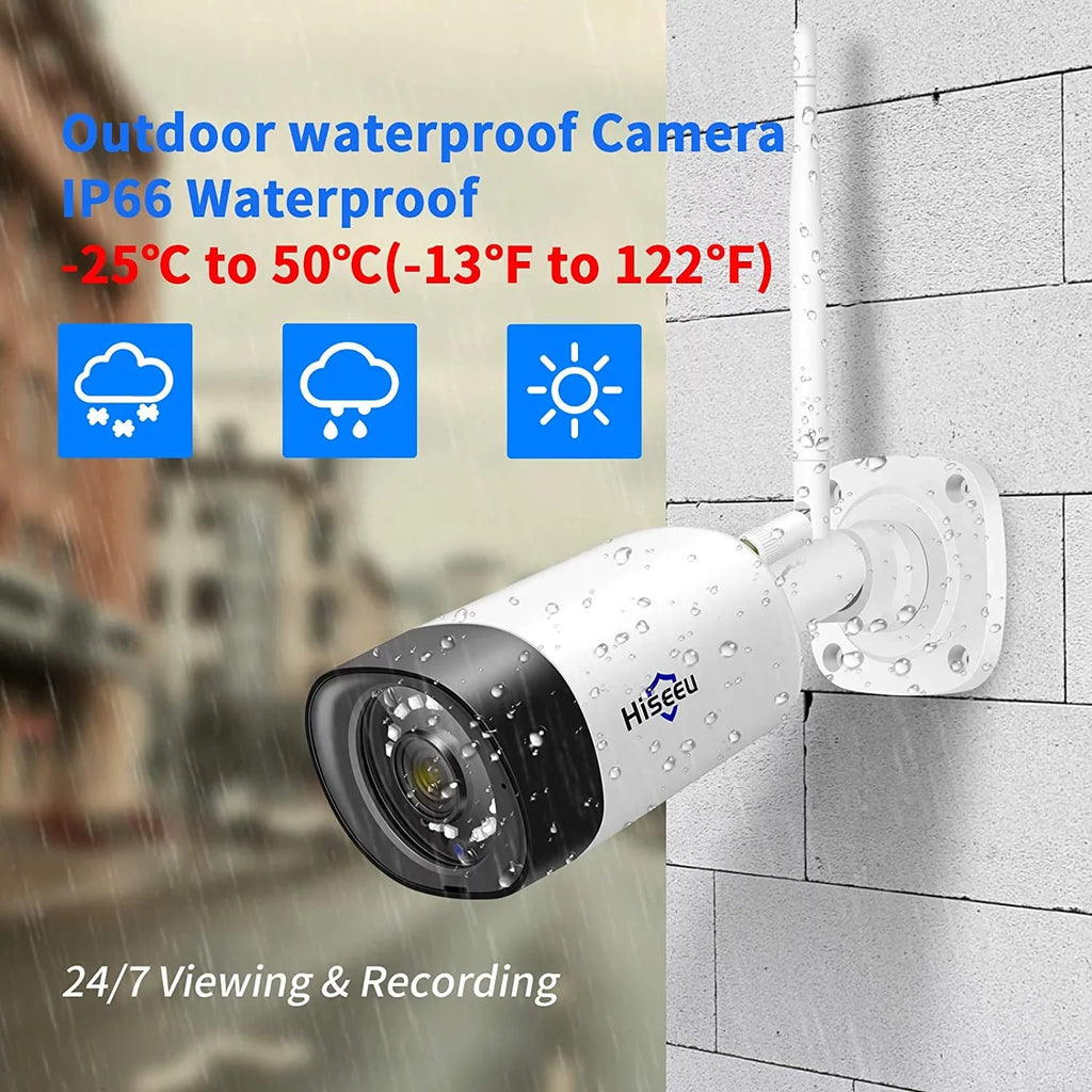 Hiseeu 5MP Security Camera System with 1TB Hard Drive; Outdoor Security Camera Wireless Wifi with Two-Way Audio;Human Detection; Home Security Cameras System