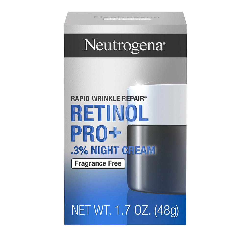 Revitalize Your Skin with Neutrogena Rapid Wrinkle Repair Retinol Pro+ Night Moisturizer - Anti-Aging Face & Neck Cream; Fragrance-Free Formula; 0.3% Retinol; 1.7 Oz