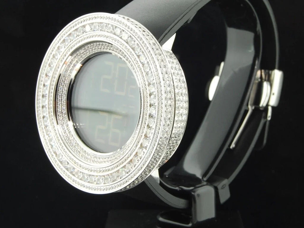 Mens Techno Com KC Joe Rodeo JoJino 15 ct Custom White Simulated Diamond Watch