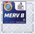 Filter King 20x25x2 Air Filter | 5-PACK | MERV 8 HVAC Pleated A/C Furnace Filters | MADE IN USA | Actual Size: 19.5 x 24.5 x 1.75"