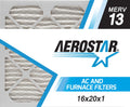 Aerostar 16x20x1 MERV 13 Pleated Air Filter; AC Furnace Air Filter; 4 Pack
