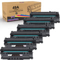49A 53A Q5949A Halofox 49A Toner Cartridge Replacement for HP 49A Q5949A 53A Q7553A 49X Q5949X for HP Laserjet 1320 1320n 3390 1160 1320tn 1320nw 3392 P2015 P2015dn Printer Ink (Black; 6-Pack)