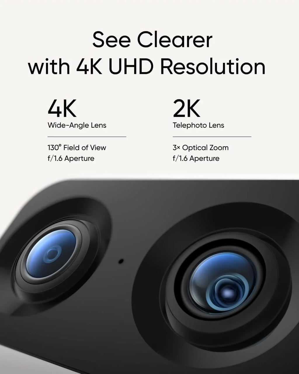 eufy Security Indoor Cam S350; Dual Cameras; 4K UHD Resolution Security Camera with 8× Zoom and 360° PTZ; Human/Pet AI; Ideal for Baby Monitor/Pet Camera/Home Security; Dual-Band Wi-Fi 6
