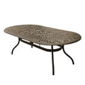 95 in. Contemporary Modern Outdoor Mesh Lattice Aluminium Oval Dining Table; Bronze