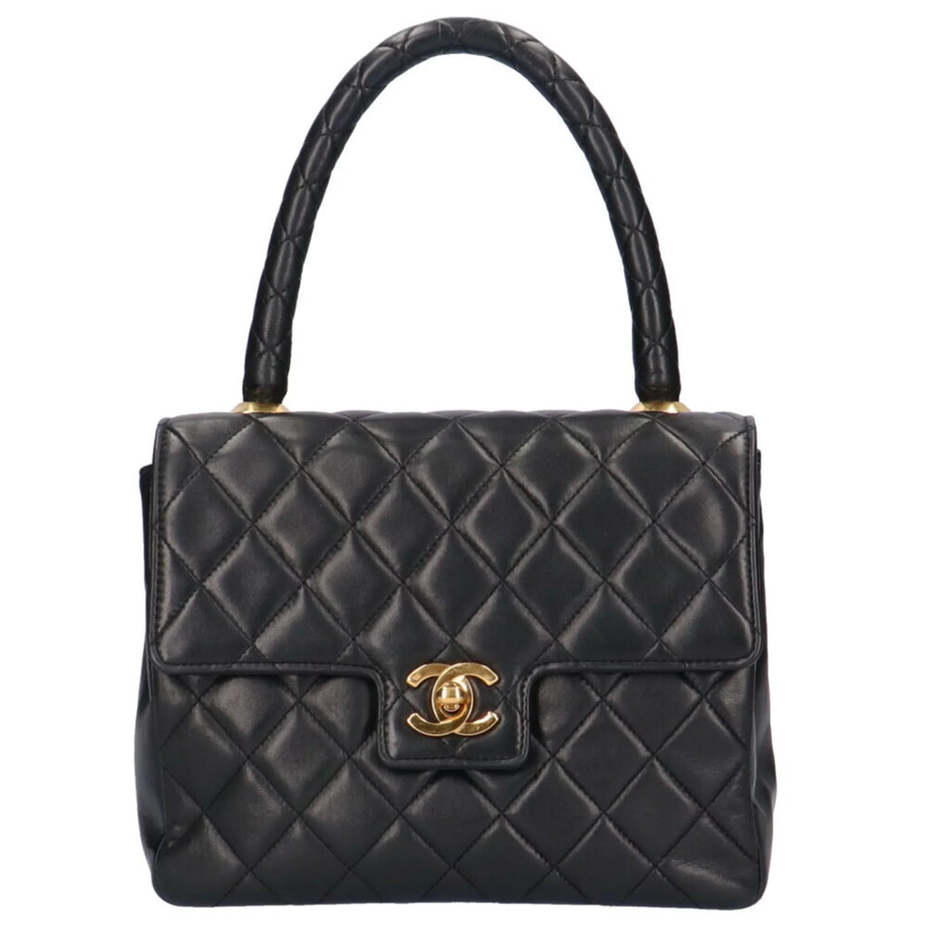 Pre-Owned Chanel matelasse handbag lambskin black ladies CHANEL (Good)