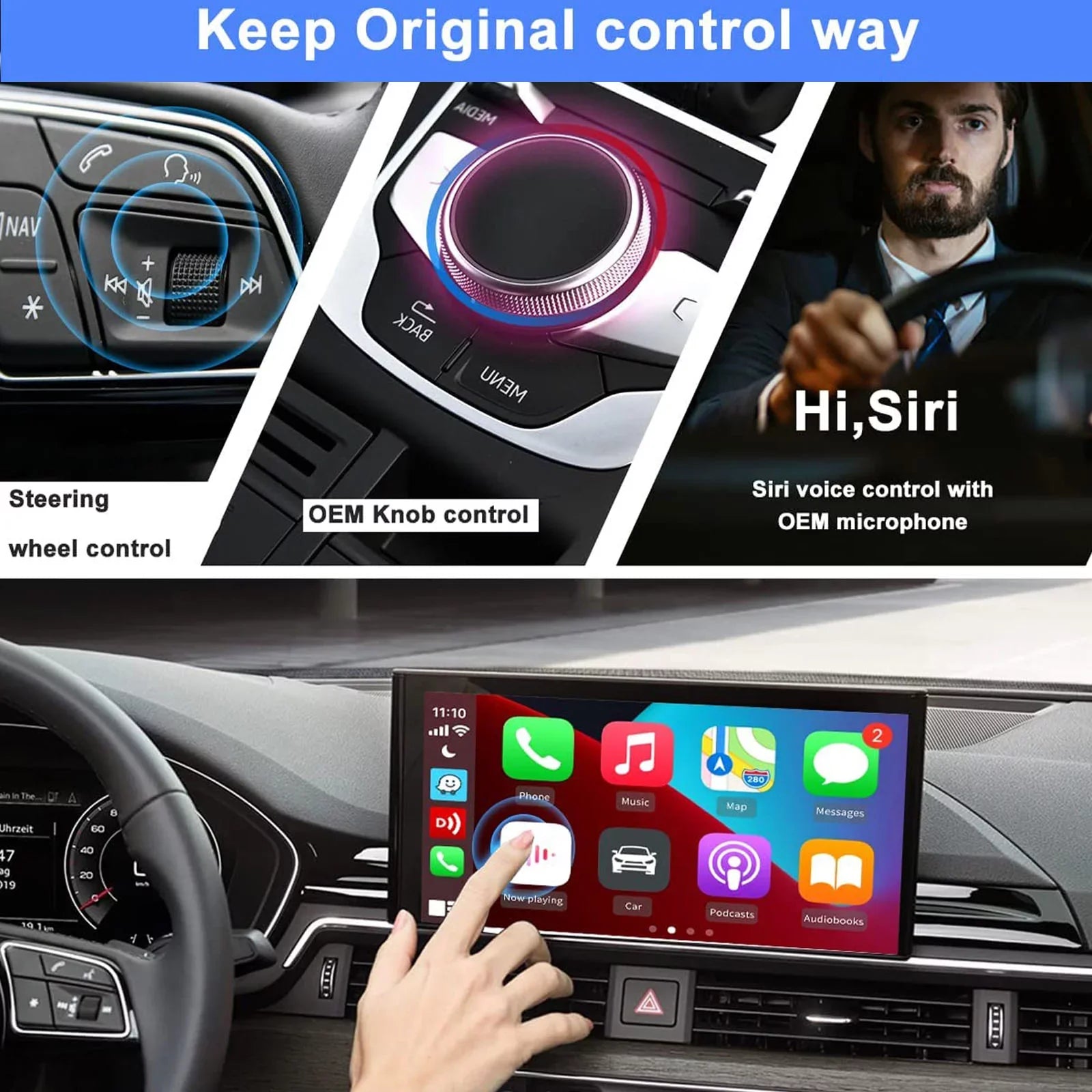 BINIZE ai Box Android Auto Wireless 4G Cellular;4+64G;8Core; Only Fit for Cars with OEM/Factory Wired CarPlay;Wireless CarPlay&Android System;Built-in Navigation;Support YouTube Netflix;etc