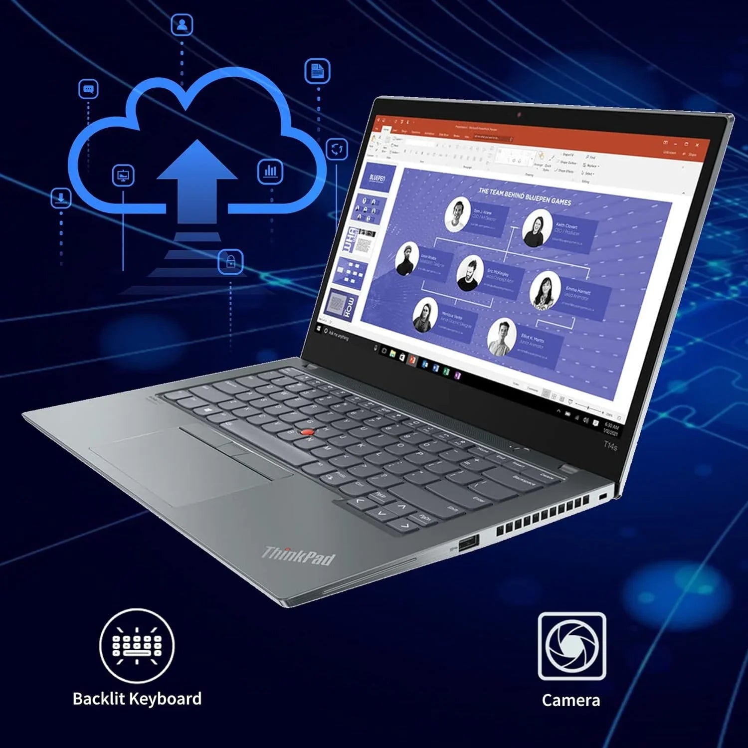 Lenovo ThinkPad T14s Gen 2 14" FHD Touchscreen Laptop; Intel 11th Gen i7-1165G7; 16GB RAM; 2TB PCIe SSD; Backlit Keyboard; WiFi 6; HDMI; Storm Gray; Win 10 Pro; with Hotface 32GB USB Card