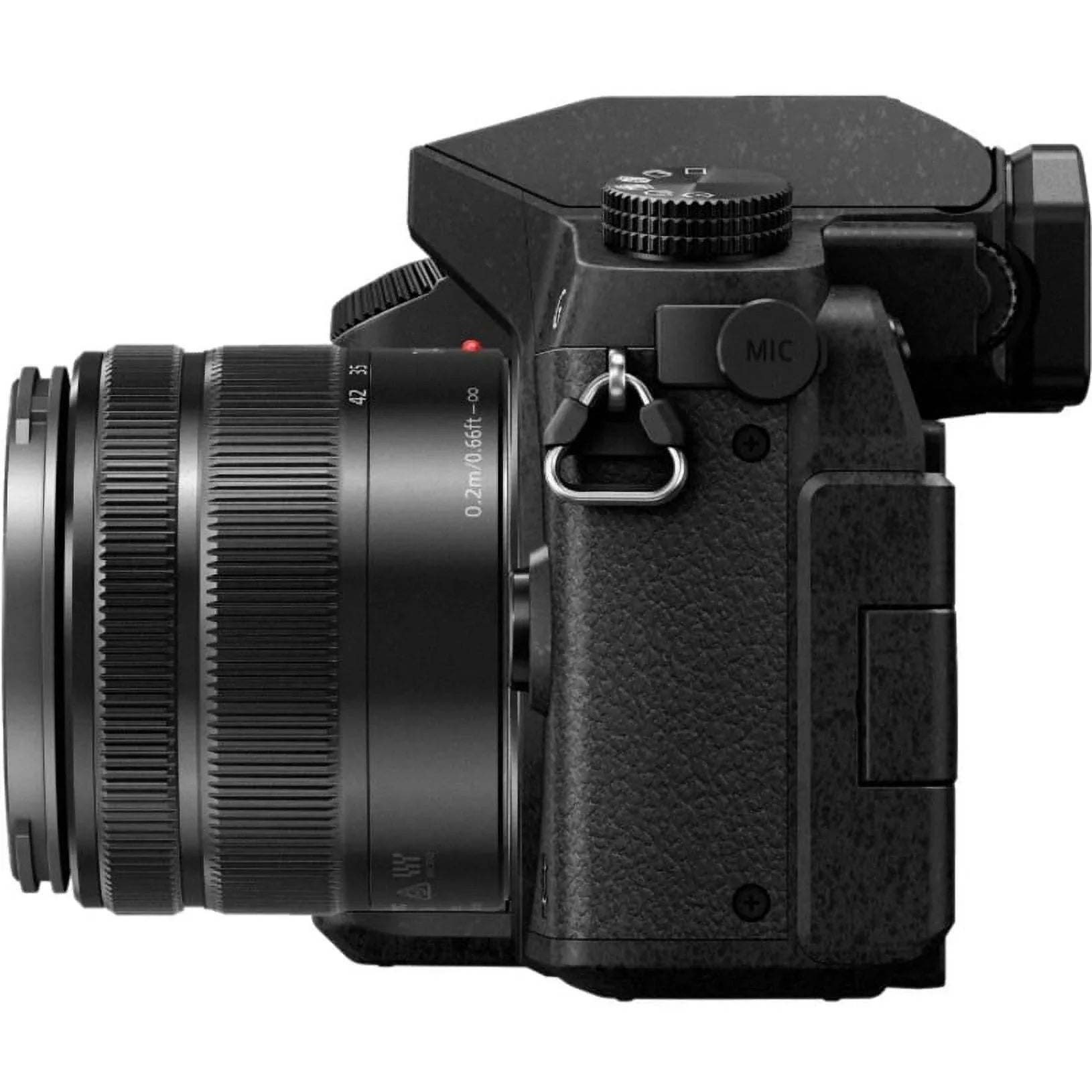 Panasonic Lumix G7 16 Megapixel Mirrorless Camera with Lens; 0.55"; 1.65" (Lens 1); 1.77"; 5.91" (Lens 2); Black