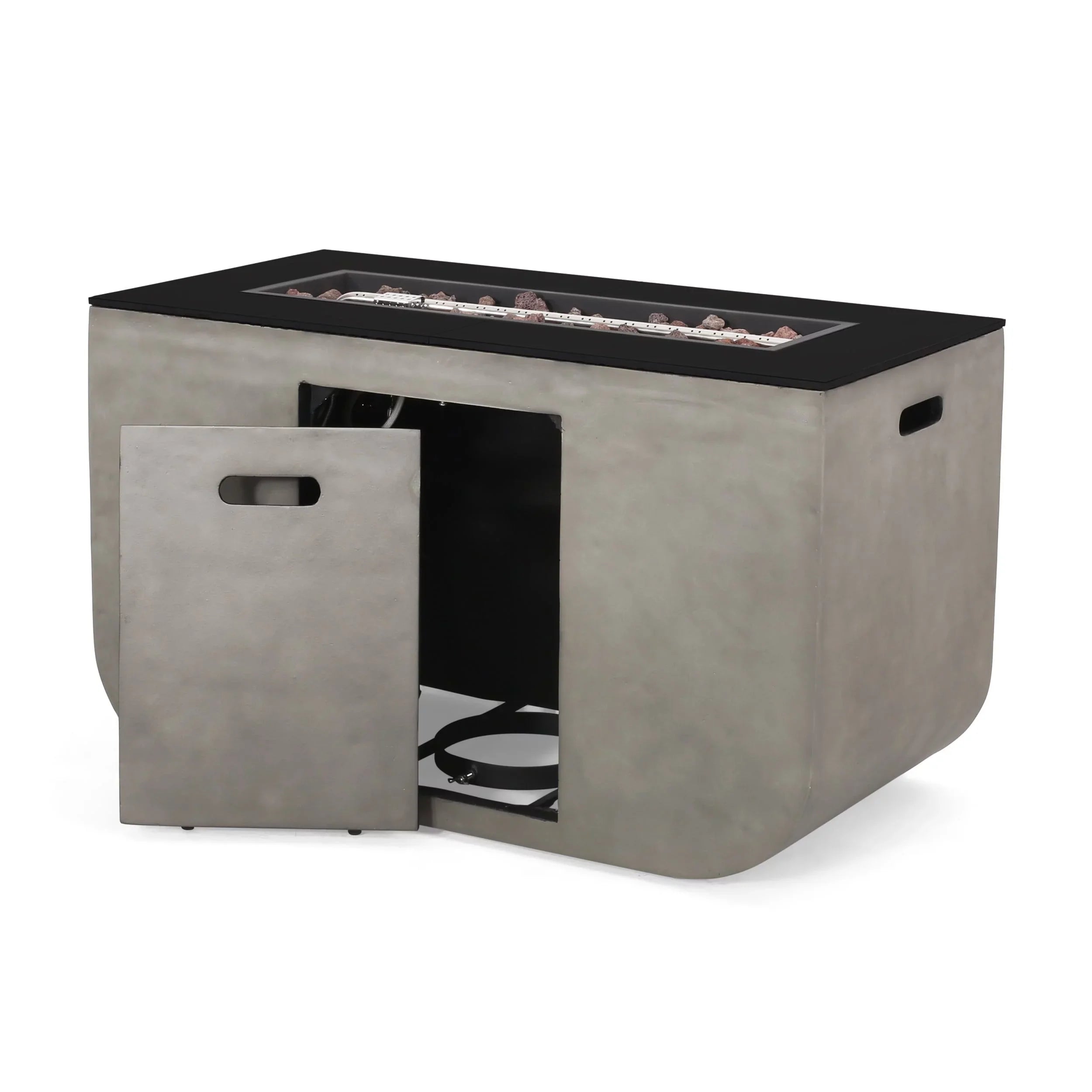 Christopher Knight Home Adio Outdoor 50;000 BTU Modern 40-inch Rectangular Lightweight Concrete and Ceramic Fire Pit Table by