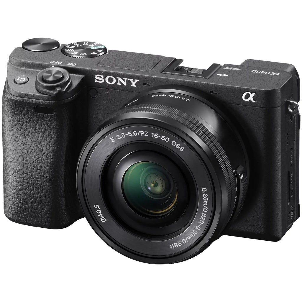 Sony Alpha a6400 Mirrorless Digital Camera with E PZ 16-50mm OSS Lens; 128GB SanDisk Card; Tripod; Case; ZeeTech Accessory Bundle