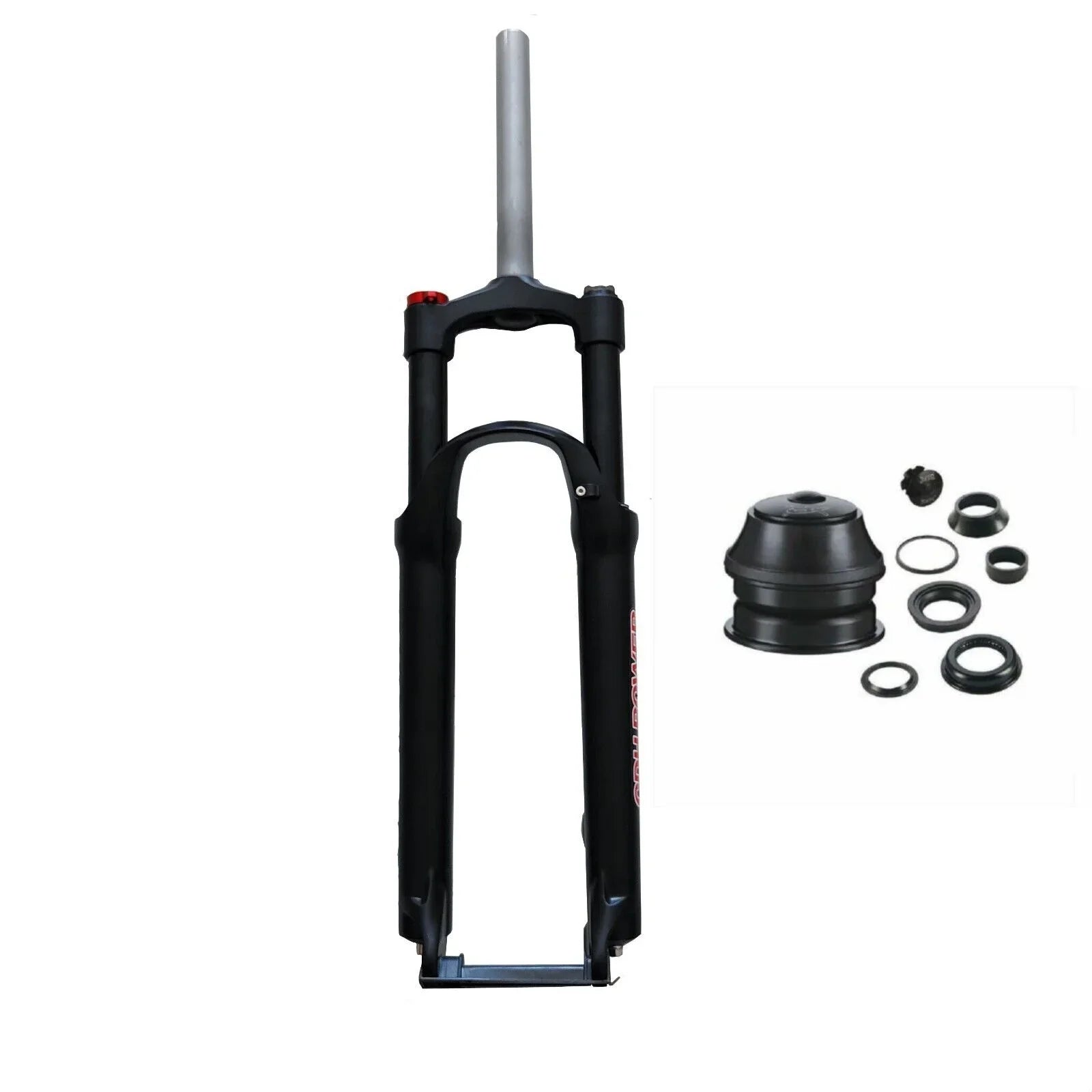CDH 26" MTB Bicycle Suspension Fork & Headset; Manual Lockout Aluminum Bike Fork