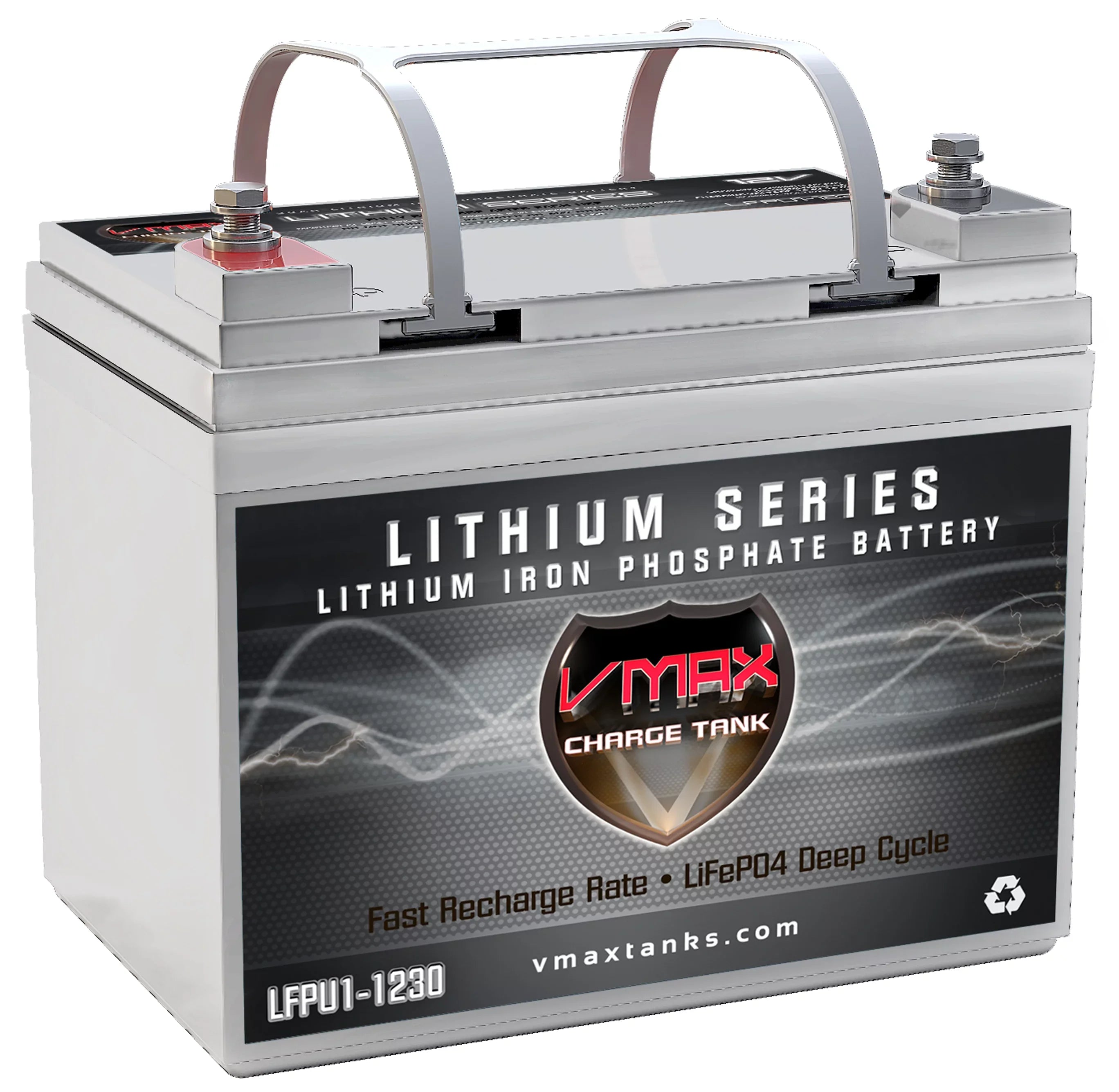 VMAX LFPU1-1230 Group U1 12V Drop-In-Ready Marine Battery 385Wh 30AH Lithium Iron LiFePO4 with built in BMS Lightweight ideal for Small Boats; Canoe Kayak Inflatable (8.4LBS)