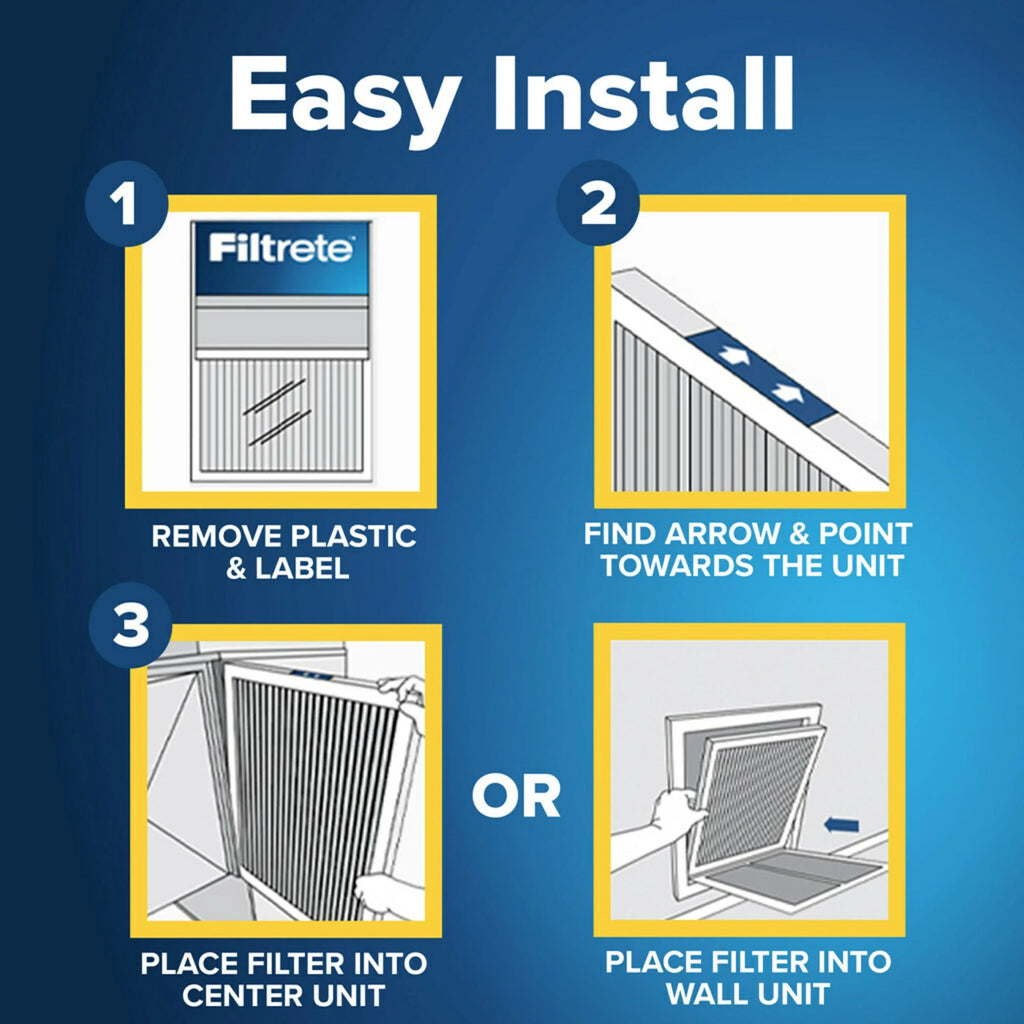 Filtrete 14x14x1 Air Filter; MPR 1500 MERV 12; Advanced Allergen Reduction; 4 Filters