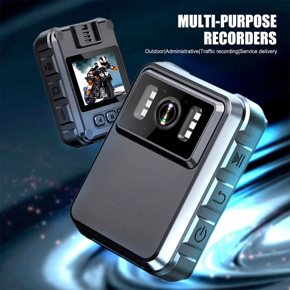 JLLOM Police Body Camera - Mini Camcorder with 1080P Audio Video DVR and IR Night Vision